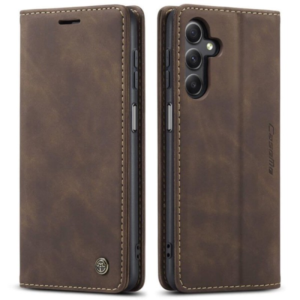Чохол-книжка CaseMe Нубук для Samsung Galaxy A24 темно-коричневий