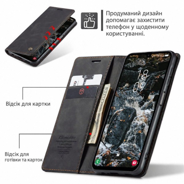 Чохол-книжка CaseMe Нубук для Samsung Galaxy A26 чорний