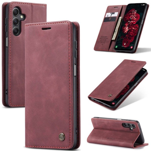 Чохол-книжка CaseMe Нубук для Samsung Galaxy A26 бордовий