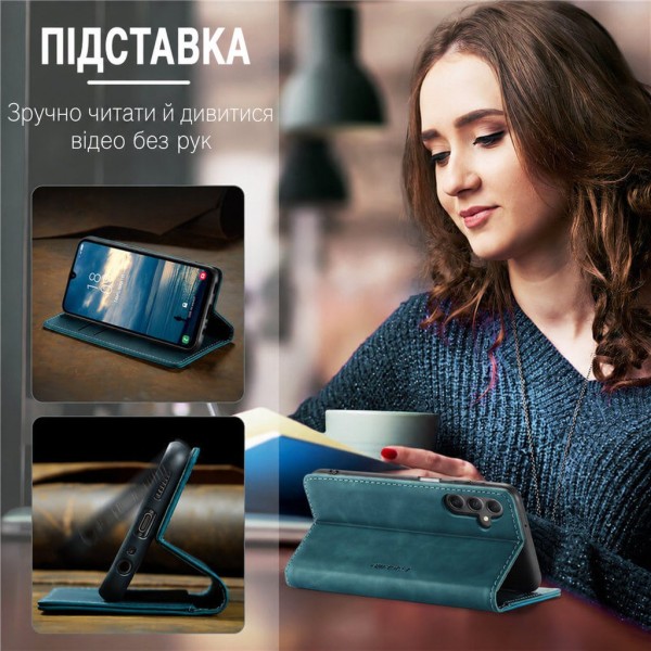Чохол-книжка CaseMe Нубук для Samsung Galaxy A26 бірюзовий