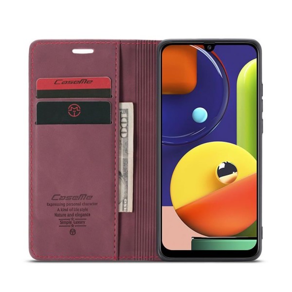 Чохол-книжка CaseMe Нубук для Samsung Galaxy A30s/A50/A50s бордовий