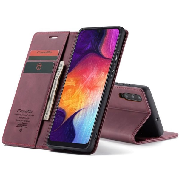 Чохол-книжка CaseMe Нубук для Samsung Galaxy A30s/A50/A50s бордовий