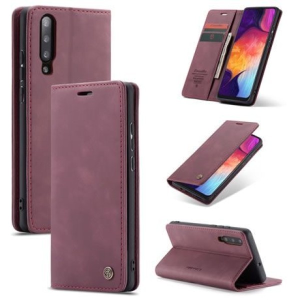 Чохол-книжка CaseMe Нубук для Samsung Galaxy A30s/A50/A50s бордовий