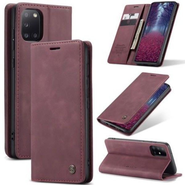 Чохол-книжка CaseMe Нубук для Samsung Galaxy A31 бордовий
