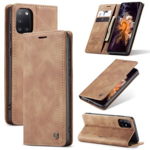 Чохол-книжка CaseMe Нубук для Samsung Galaxy A31 світло-коричневий
