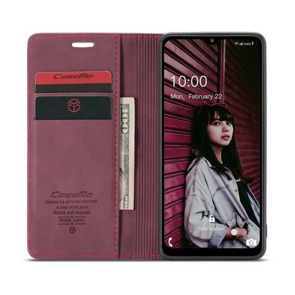 Чохол-книжка CaseMe Нубук для Samsung Galaxy A32 5G бордовий