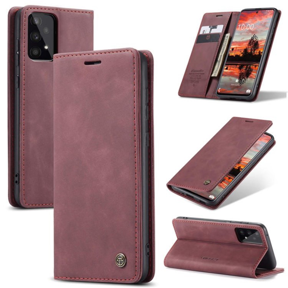 Чохол-книжка CaseMe Нубук для Samsung Galaxy A33 бордовий