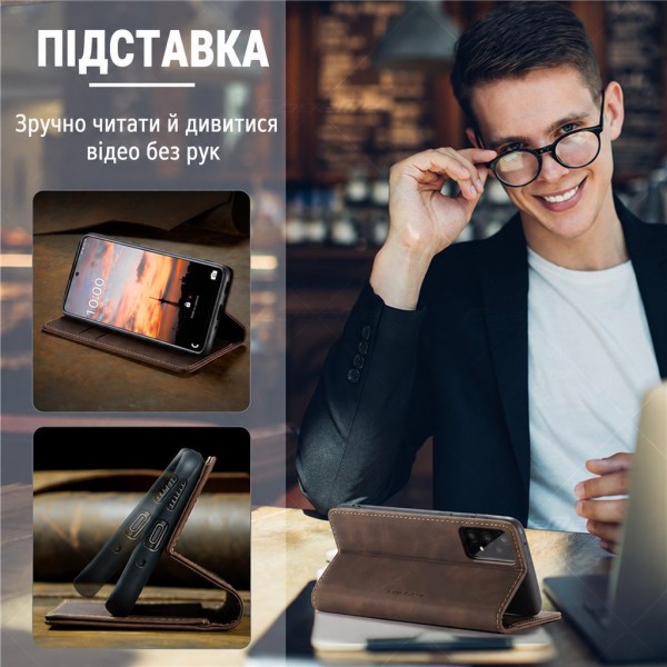 Чохол-книжка CaseMe Нубук для Samsung Galaxy A33 темно-коричневий