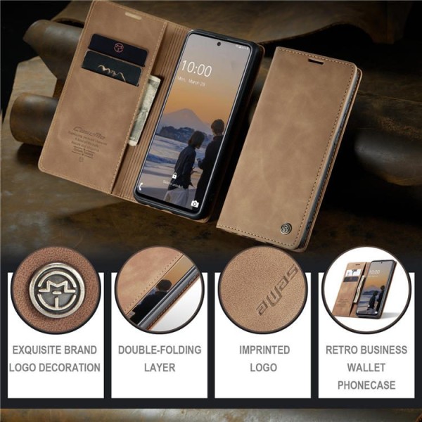 Чохол-книжка CaseMe Нубук для Samsung Galaxy A33 світло-коричневий