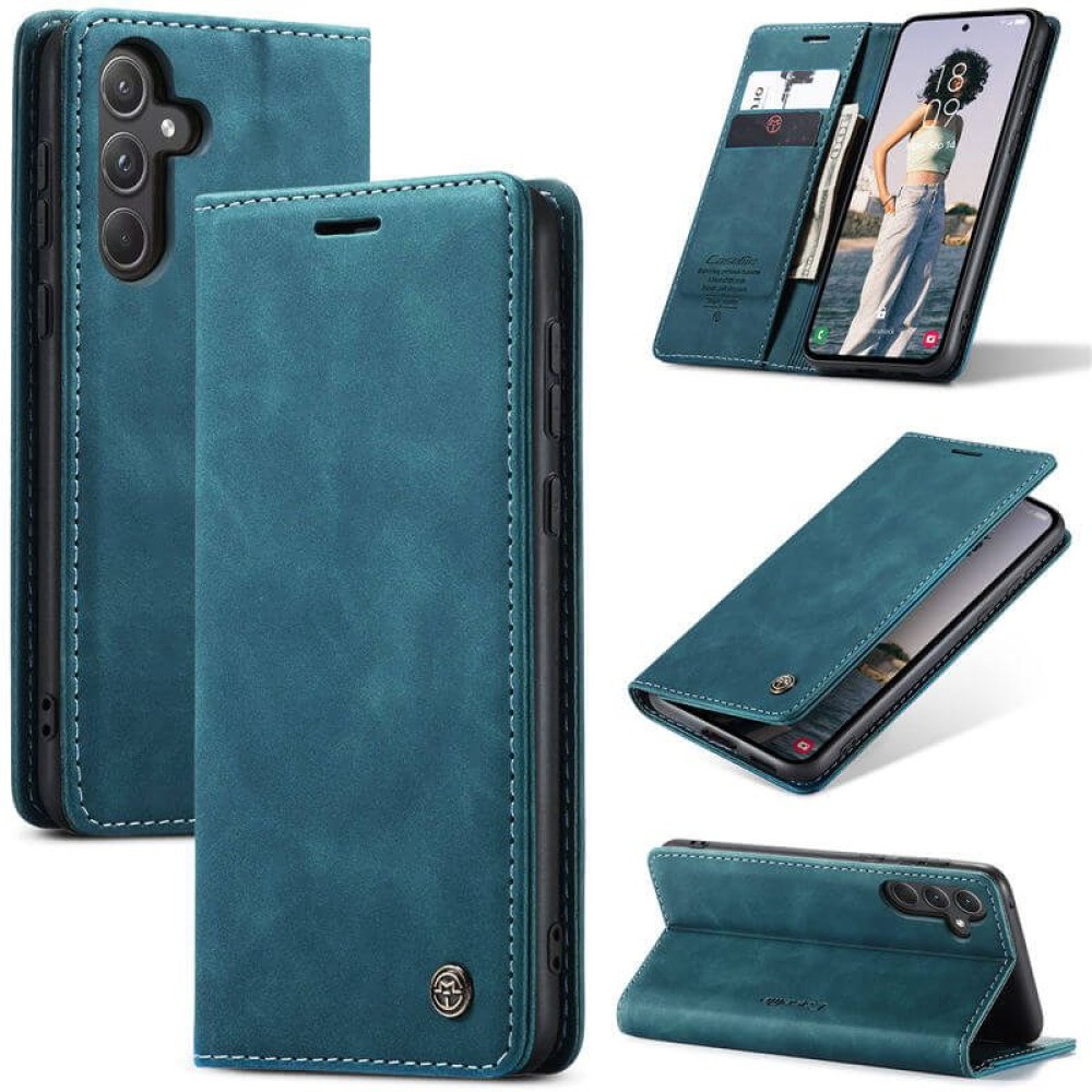 Чохол-книжка CaseMe Нубук для Samsung Galaxy A35 бірюзовий