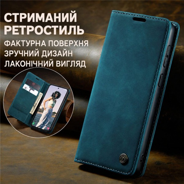 Чохол-книжка CaseMe Нубук для Samsung Galaxy A35 бірюзовий