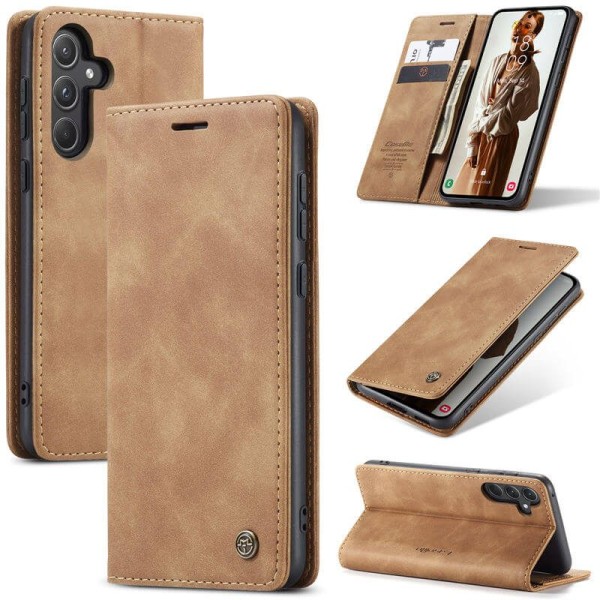 Чохол-книжка CaseMe Нубук для Samsung Galaxy A36 світло-коричневий