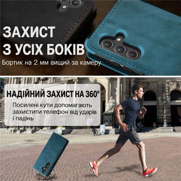 Чохол-книжка CaseMe Нубук для Samsung Galaxy A36 бірюзовий