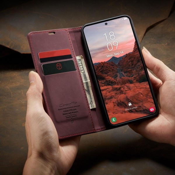 Чохол-книжка CaseMe Нубук для Samsung Galaxy A37 бордовий