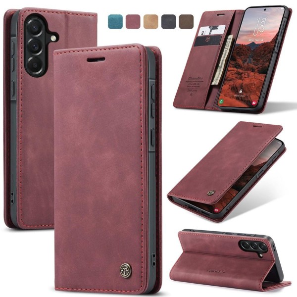 Чохол-книжка CaseMe Нубук для Samsung Galaxy A37 бордовий