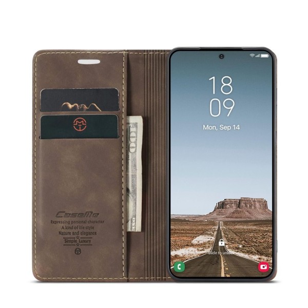 Чохол-книжка CaseMe Нубук для Samsung Galaxy A37 темно-коричневий