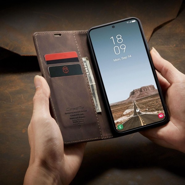 Чохол-книжка CaseMe Нубук для Samsung Galaxy A37 темно-коричневий