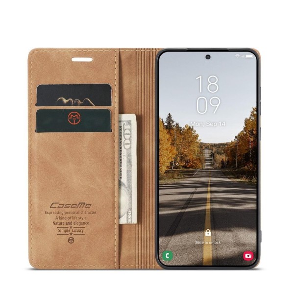 Чохол-книжка CaseMe Нубук для Samsung Galaxy A37 світло-коричневий