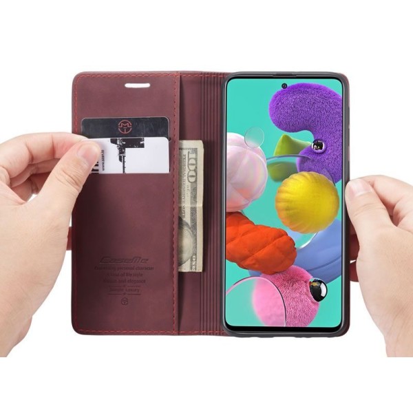 Чохол-книжка CaseMe Нубук для Samsung Galaxy A51 бордовий