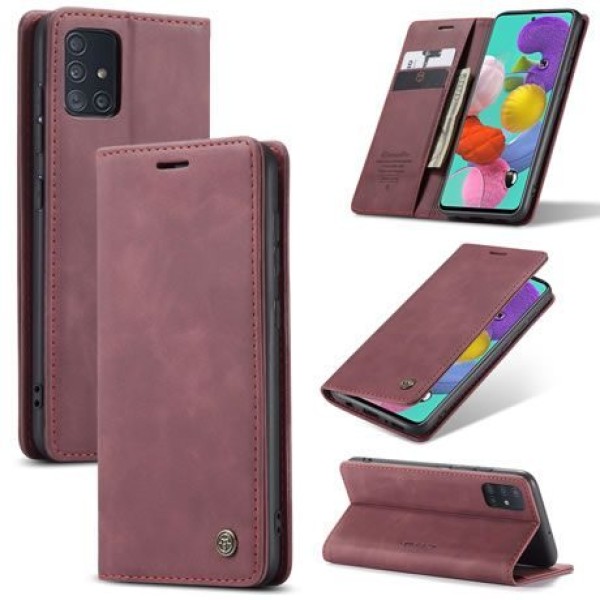 Чохол-книжка CaseMe Нубук для Samsung Galaxy A51 бордовий