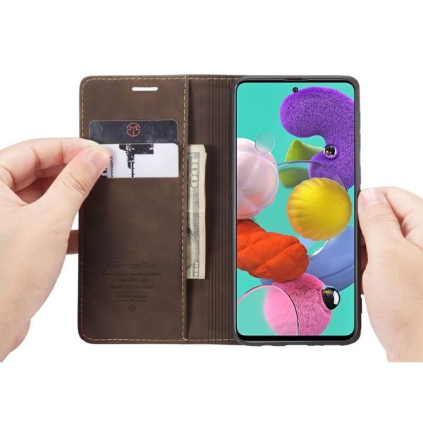 Чохол-книжка CaseMe Нубук для Samsung Galaxy A51 темно-коричневий