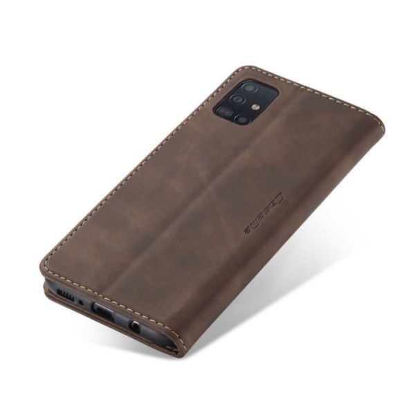 Чохол-книжка CaseMe Нубук для Samsung Galaxy A51 темно-коричневий