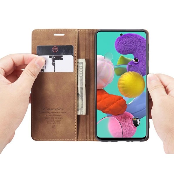 Чохол-книжка CaseMe Нубук для Samsung Galaxy A51 світло-коричневий