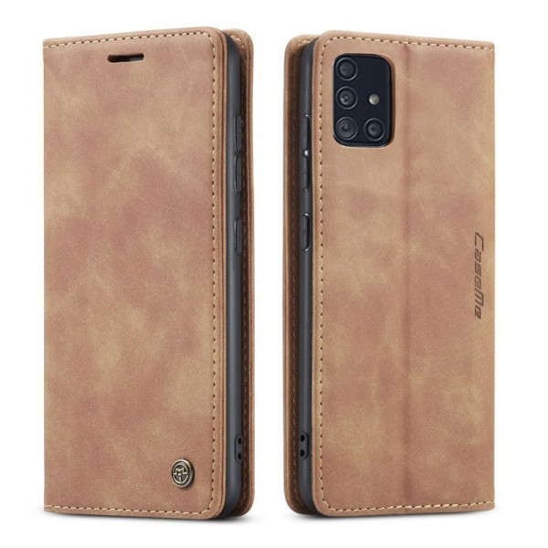 Чохол-книжка CaseMe Нубук для Samsung Galaxy A51 світло-коричневий