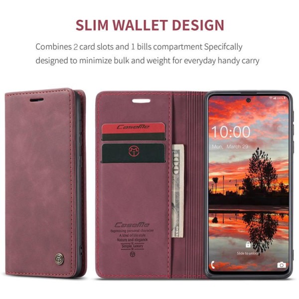 Чохол-книжка CaseMe Нубук для Samsung Galaxy A52 бордовий