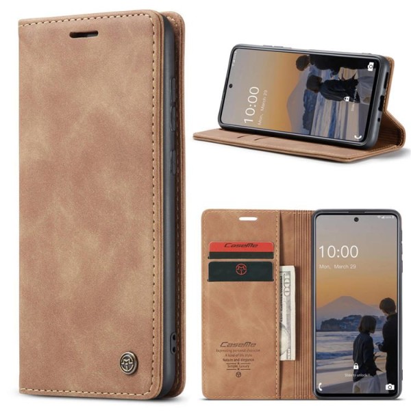 Чохол-книжка CaseMe Нубук для Samsung Galaxy A52 світло-коричневий