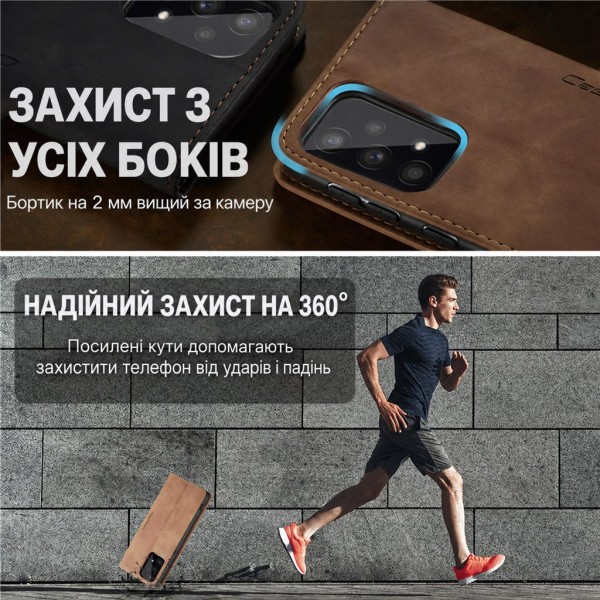 Чохол-книжка CaseMe Нубук для Samsung Galaxy A52 світло-коричневий