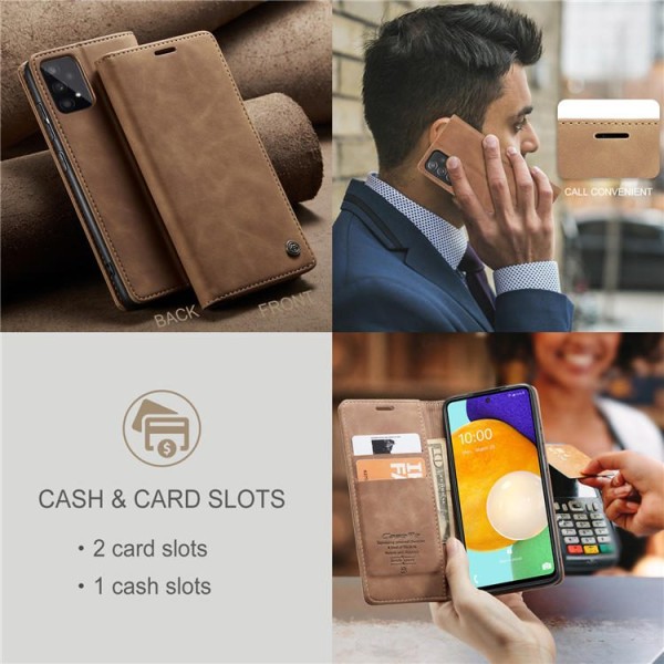Чохол-книжка CaseMe Нубук для Samsung Galaxy A53 світло-коричневий