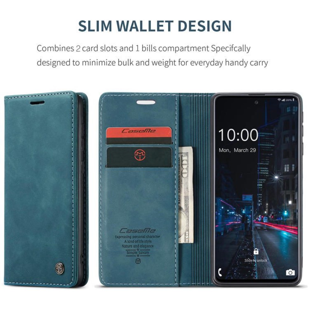 Чехол-книжка CaseMe Нубук для Samsung Galaxy A53 бирюзовый