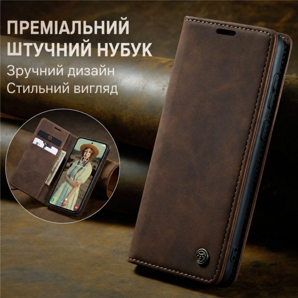 Чохол-книжка CaseMe Нубук для Samsung Galaxy A54 темно-коричневий
