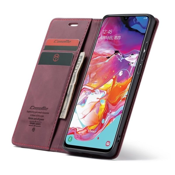 Чохол-книжка CaseMe Нубук для Samsung Galaxy A70 бордовий