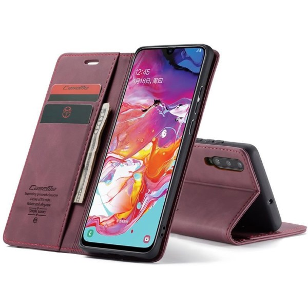 Чохол-книжка CaseMe Нубук для Samsung Galaxy A70 бордовий