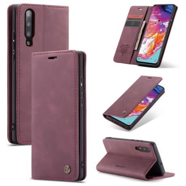 Чохол-книжка CaseMe Нубук для Samsung Galaxy A70 бордовий