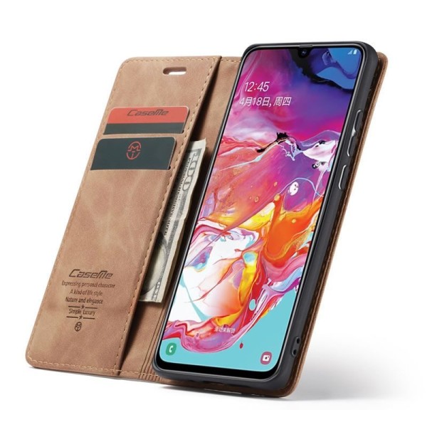 Чохол-книжка CaseMe Нубук для Samsung Galaxy A70 світло-коричневий