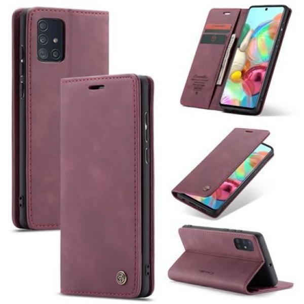 Чохол-книжка CaseMe Нубук для Samsung Galaxy A71 бордовий
