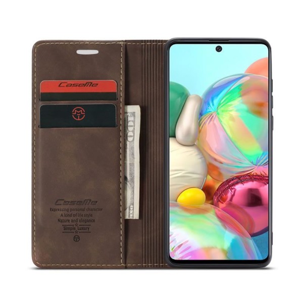 Чохол-книжка CaseMe Нубук для Samsung Galaxy A71 темно-коричневий