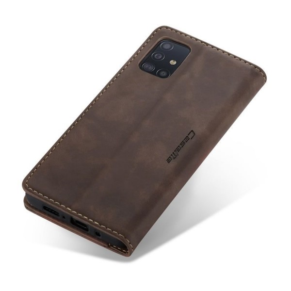 Чохол-книжка CaseMe Нубук для Samsung Galaxy A71 темно-коричневий