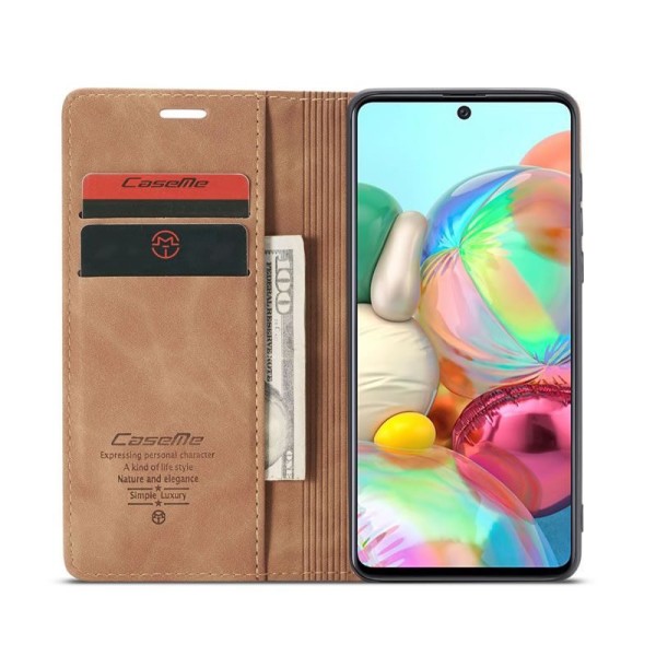 Чохол-книжка CaseMe Нубук для Samsung Galaxy A71 світло-коричневий