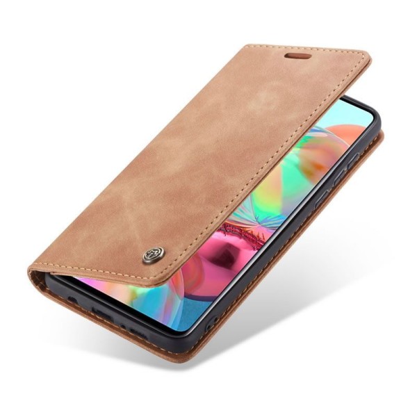 Чохол-книжка CaseMe Нубук для Samsung Galaxy A71 світло-коричневий