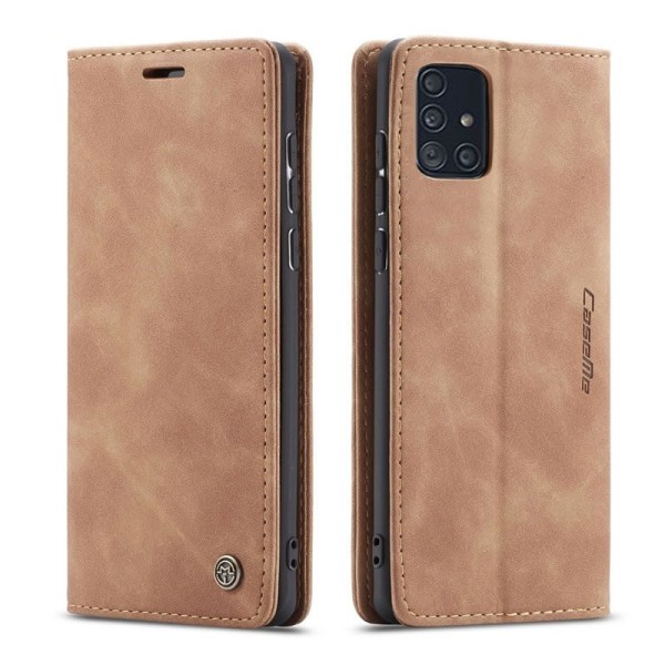 Чохол-книжка CaseMe Нубук для Samsung Galaxy A71 світло-коричневий