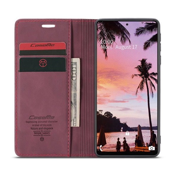 Чохол-книжка CaseMe Нубук для Samsung Galaxy A72 бордовий