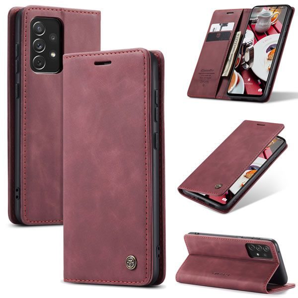 Чохол-книжка CaseMe Нубук для Samsung Galaxy A73 5G бордовий
