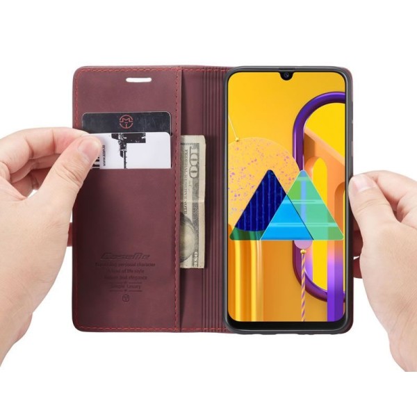 Чохол-книжка CaseMe Нубук для Samsung Galaxy M30s бордовий