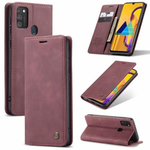 Чохол-книжка CaseMe Нубук для Samsung Galaxy M30s бордовий