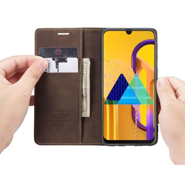 Чохол-книжка CaseMe Нубук для Samsung Galaxy M30s темно-коричневий