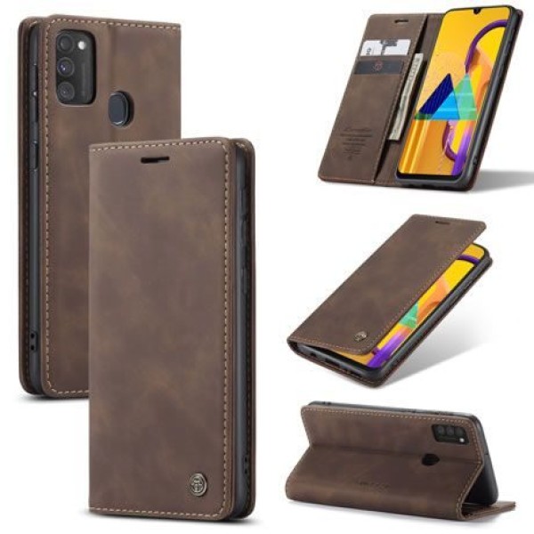 Чохол-книжка CaseMe Нубук для Samsung Galaxy M30s темно-коричневий